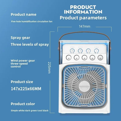 Portable 3 in 1 Mini Ac Air Cooler Fan for Home Products Conditioner Household Small Night LED Humidifier Lights Camping Room